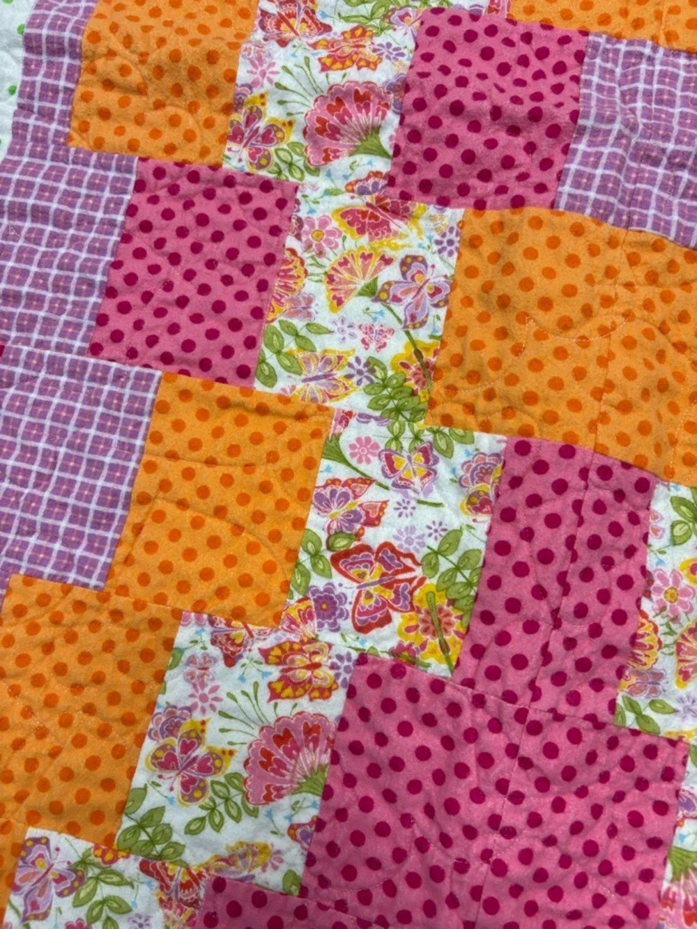 Hand Made Patchwork Quilted Blanket